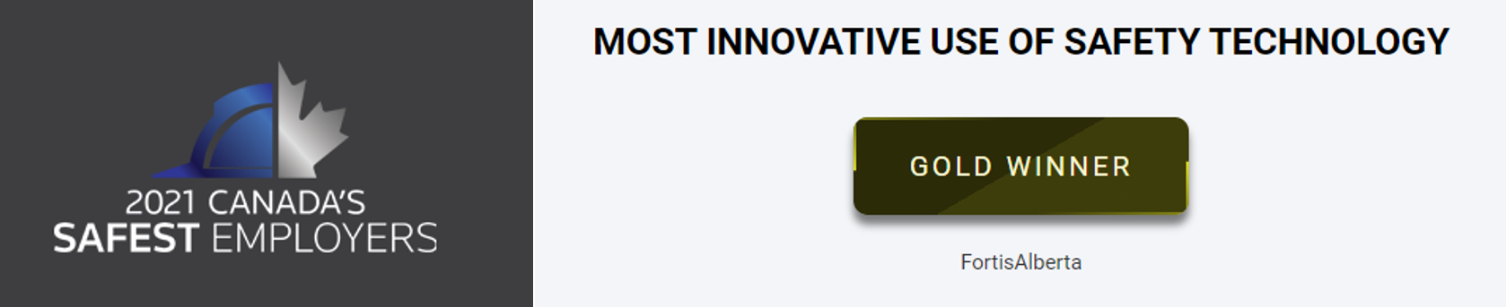 Infographic announcing 2021 award for Most Innovative Use of Safety Technology