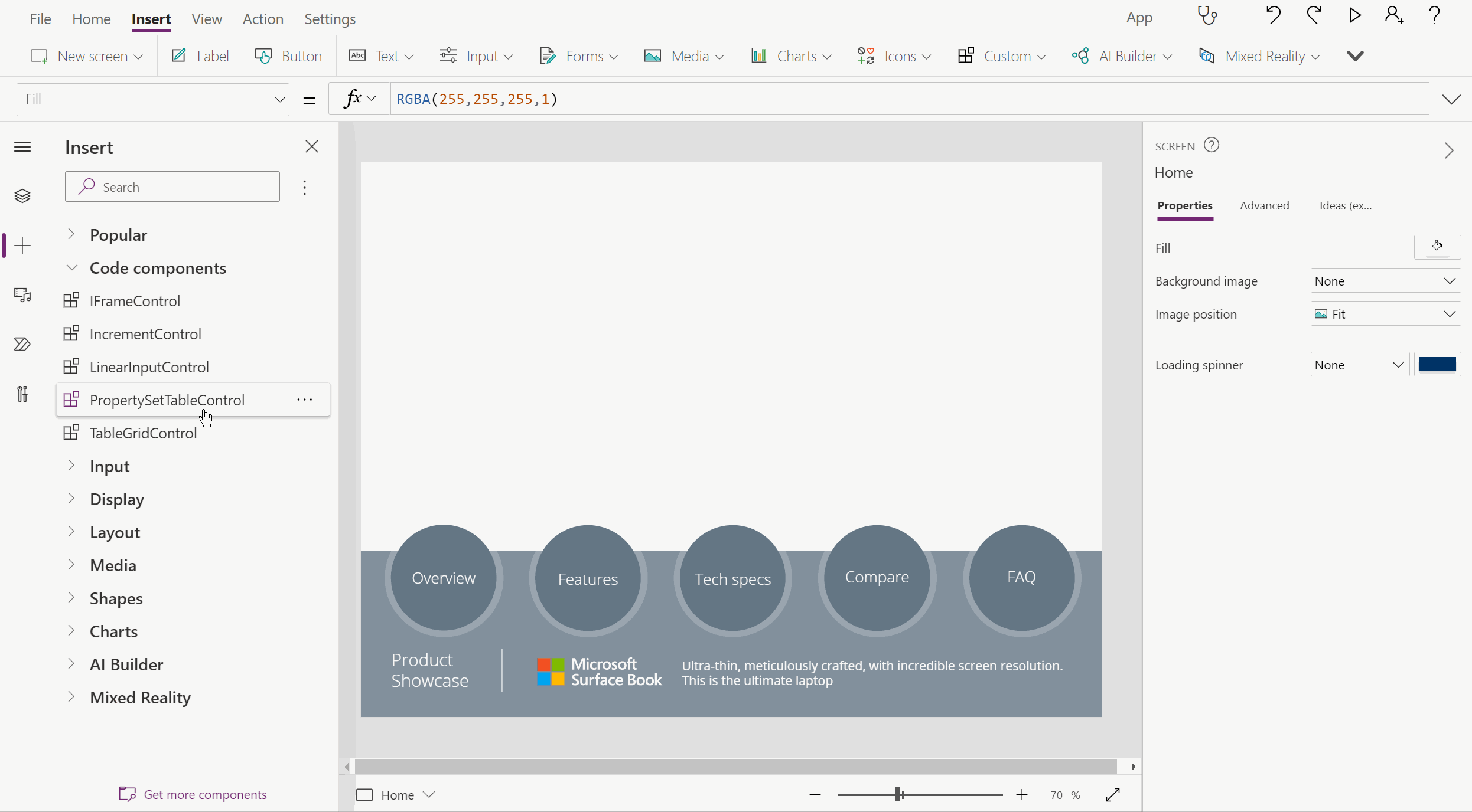 property set configuration