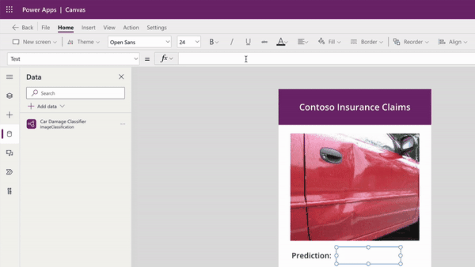 Figure 10: Any AI model can be used through Power Fx