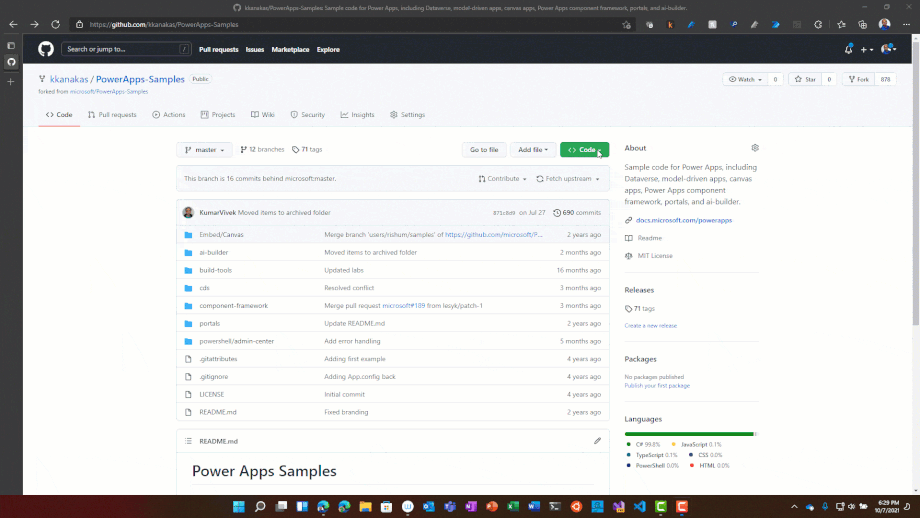 Microsoft Power Platform extension in GitHub Codespaces