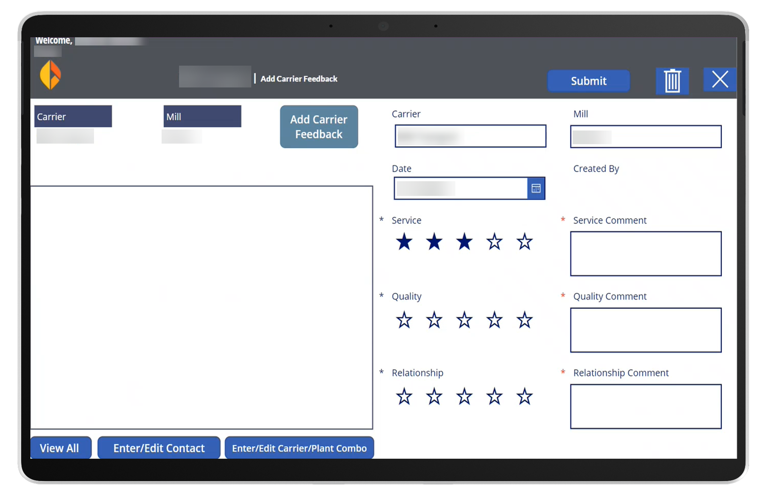 Bulk Carrier Feedback app