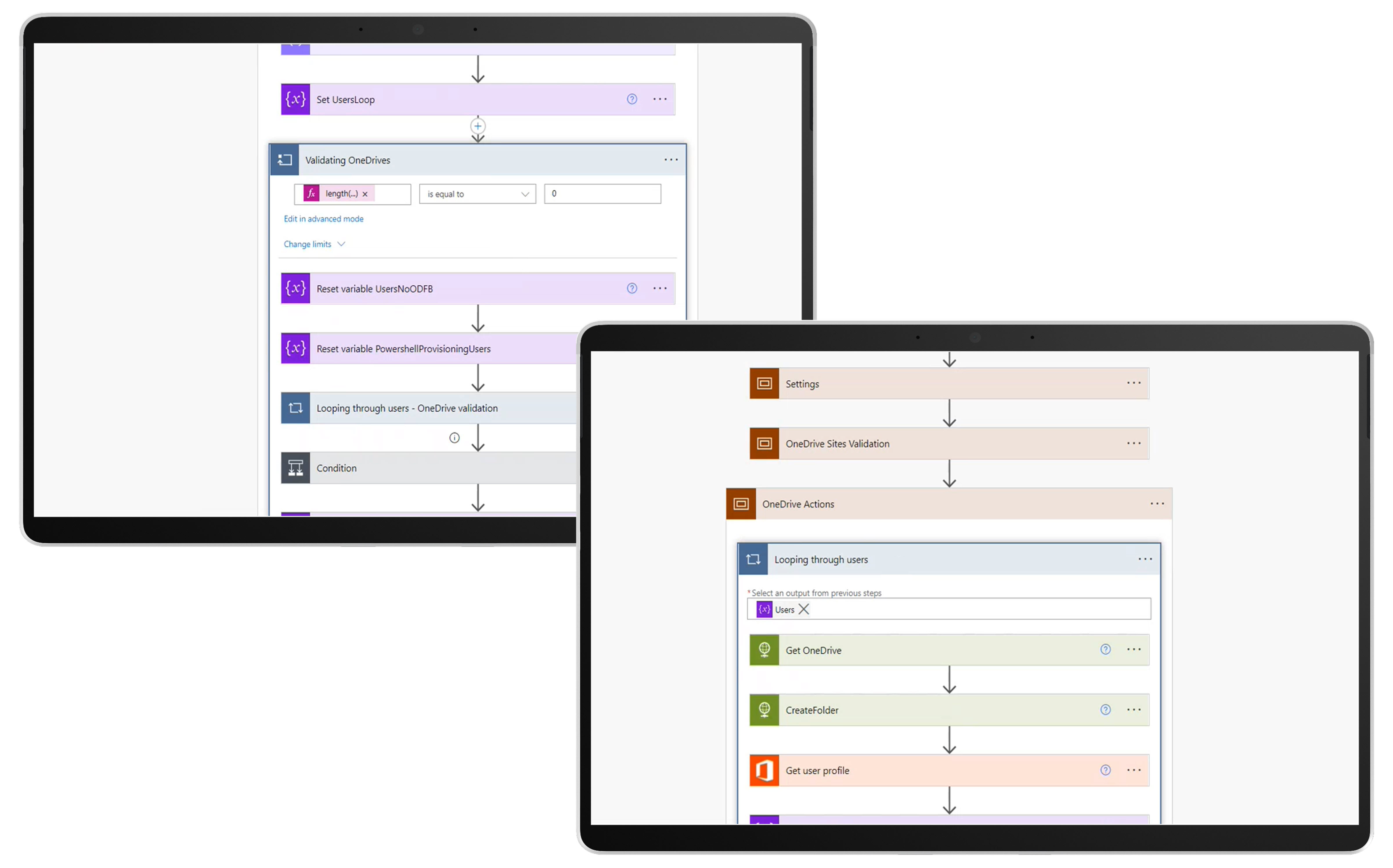 The Power Automate cloud flow checks if a user has OneDrive for Business and if not, performs the required actions to provision OneDrive for Business for the user.