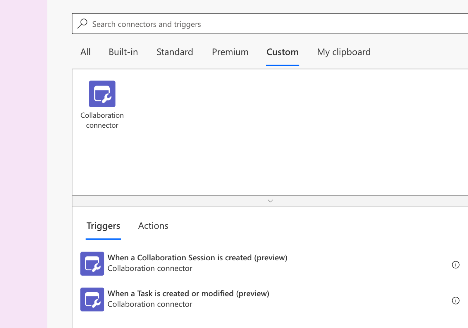 Collaboration connector triggers