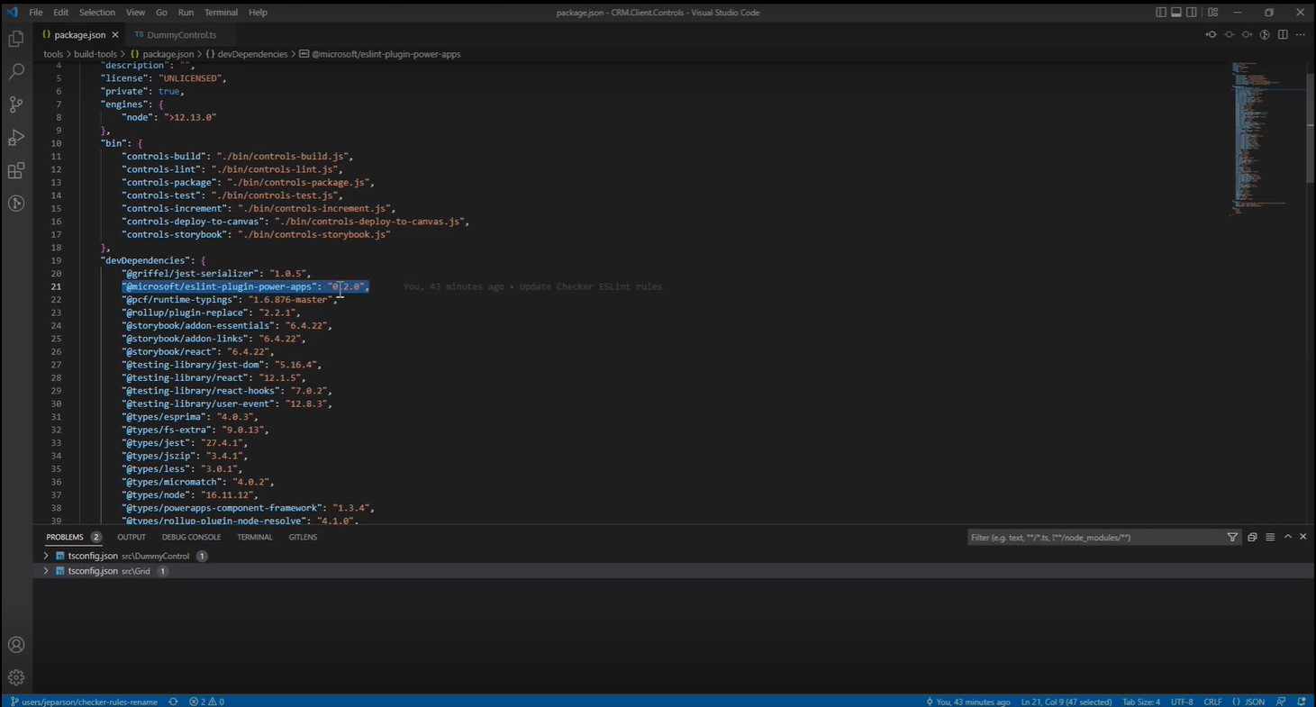 Power Apps ESLint npm installation in VS code
