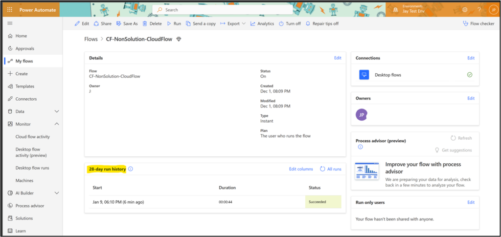 Monitor a cloud flow run