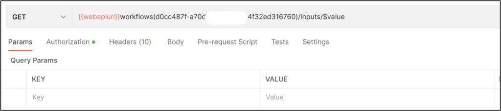 Request: Get input schema for a desktop flow