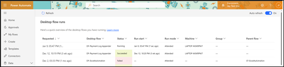 Monitor a desktop flow run