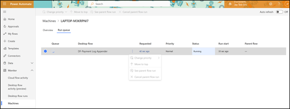 Monitor desktop flow queue