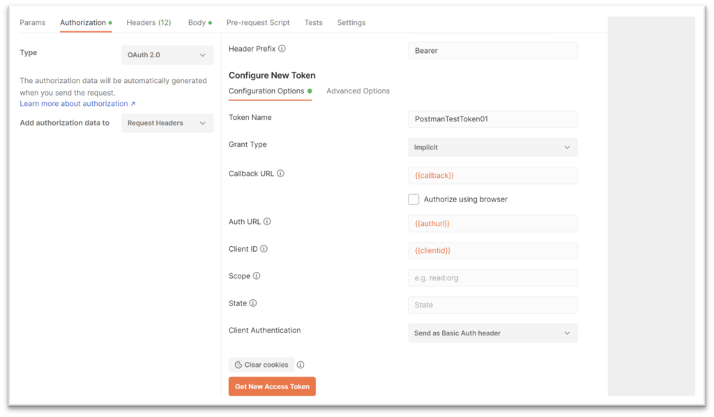 Postman-Authorization for OAuth Access Token