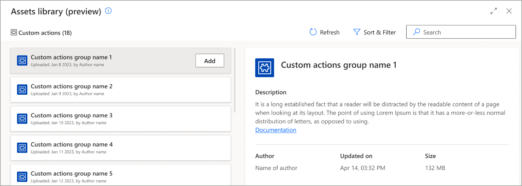 Assets library (preview)