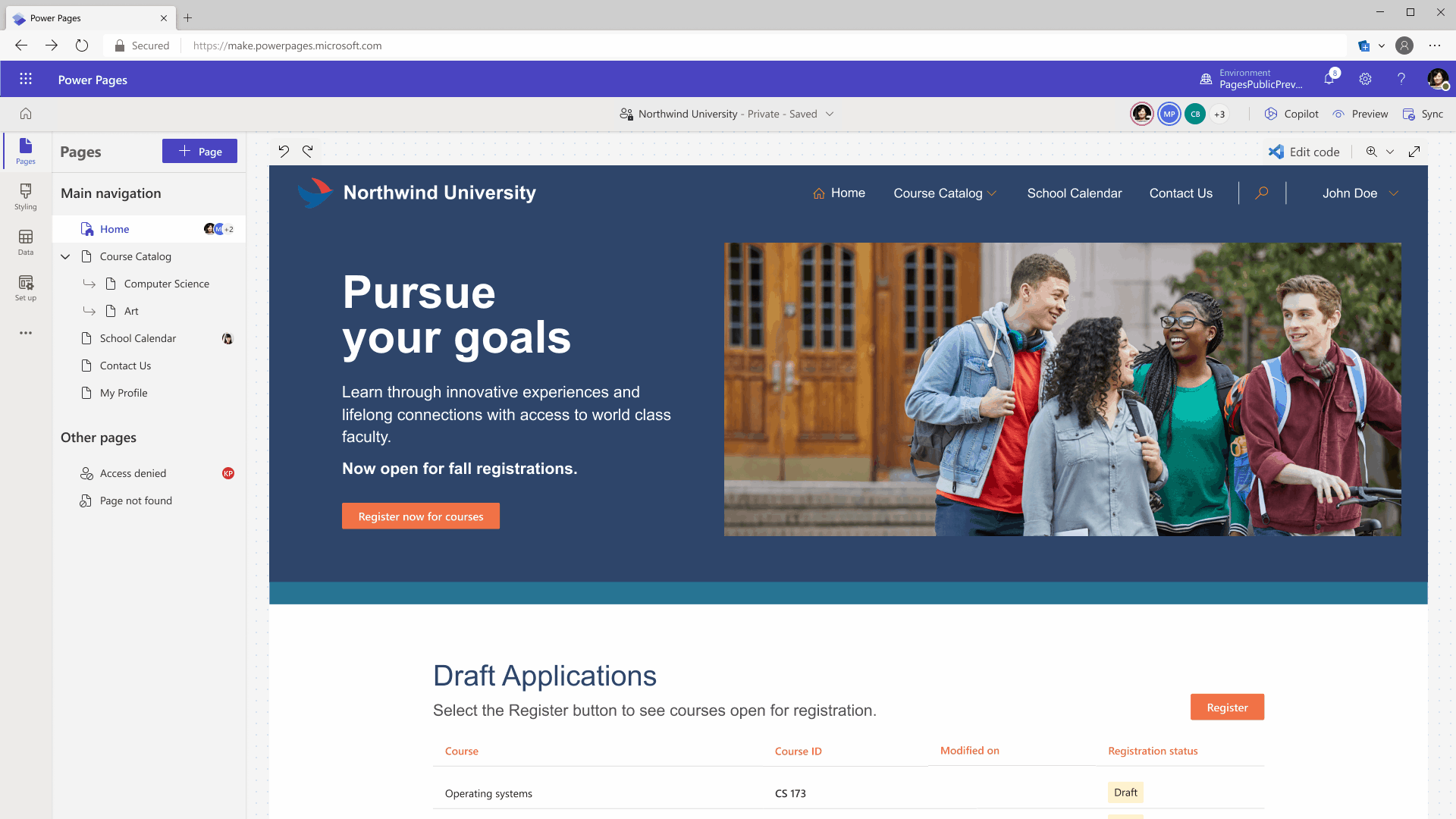 graphical user interface, website