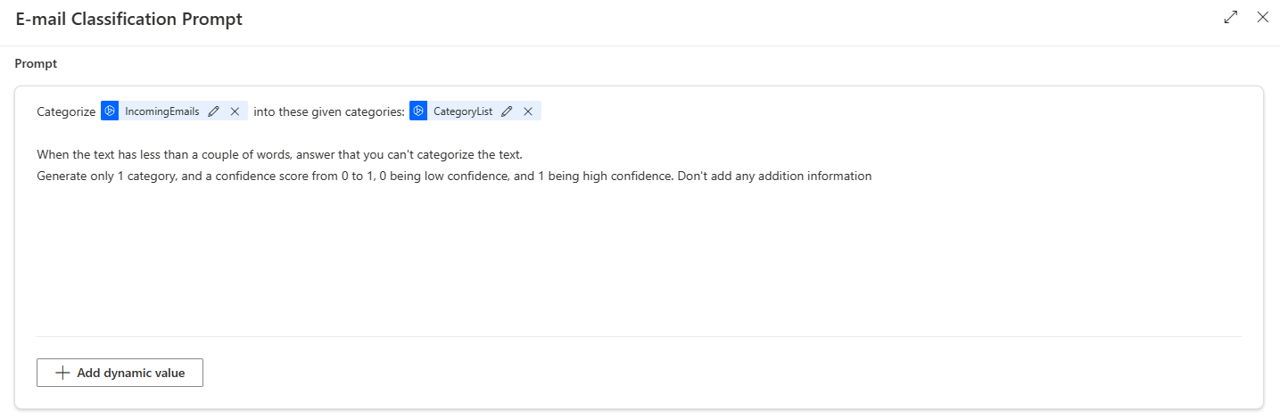 Prompt Builder with dynamic values