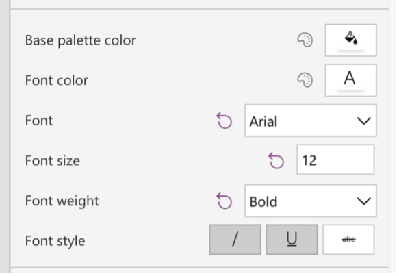 Styling options on modern controls