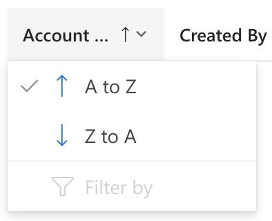Sort values in table control