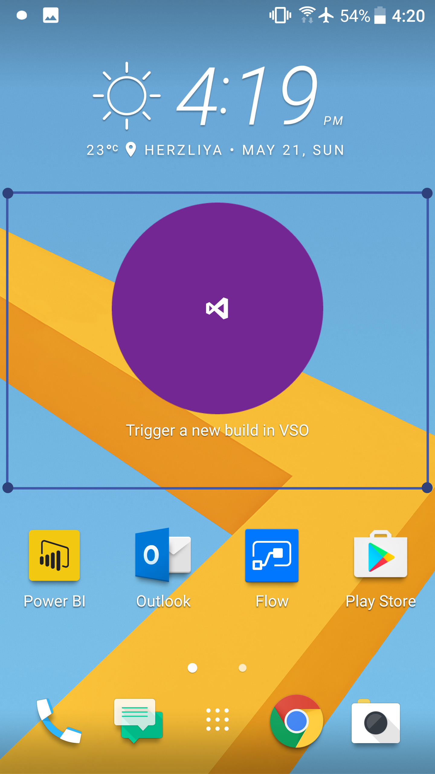 Android resize Flow widget