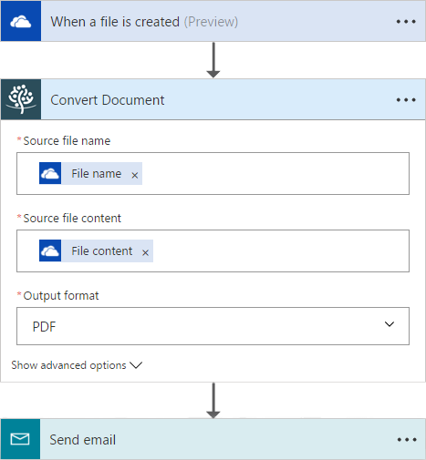 Convert Document Flow Action