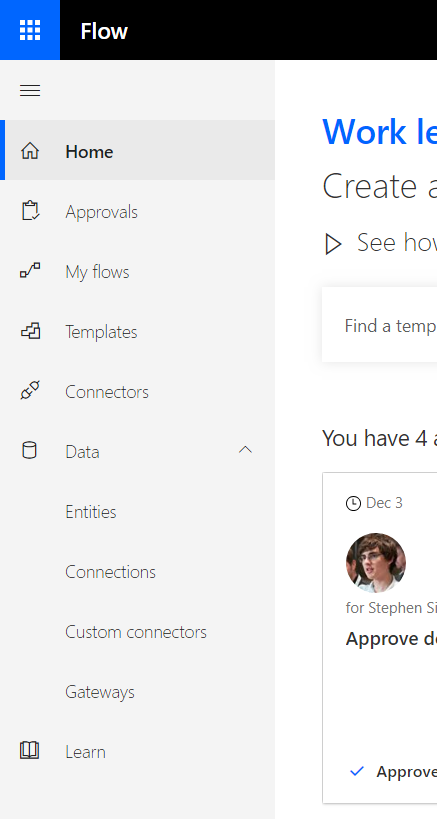 New left-side navigation