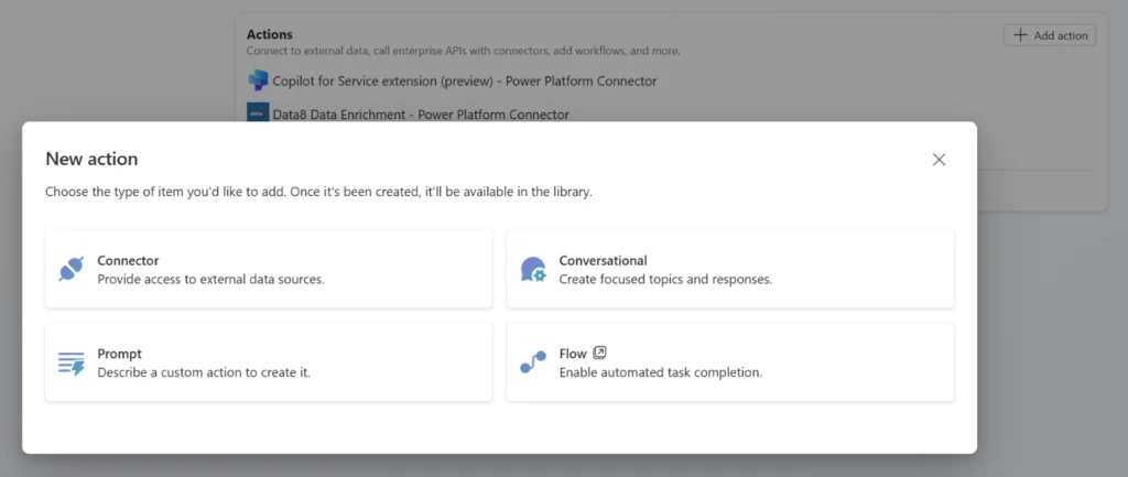 Add actions to customize data in your Copilot connector to your needs