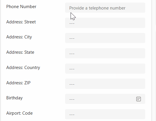 GIF showing regular paste into a form field