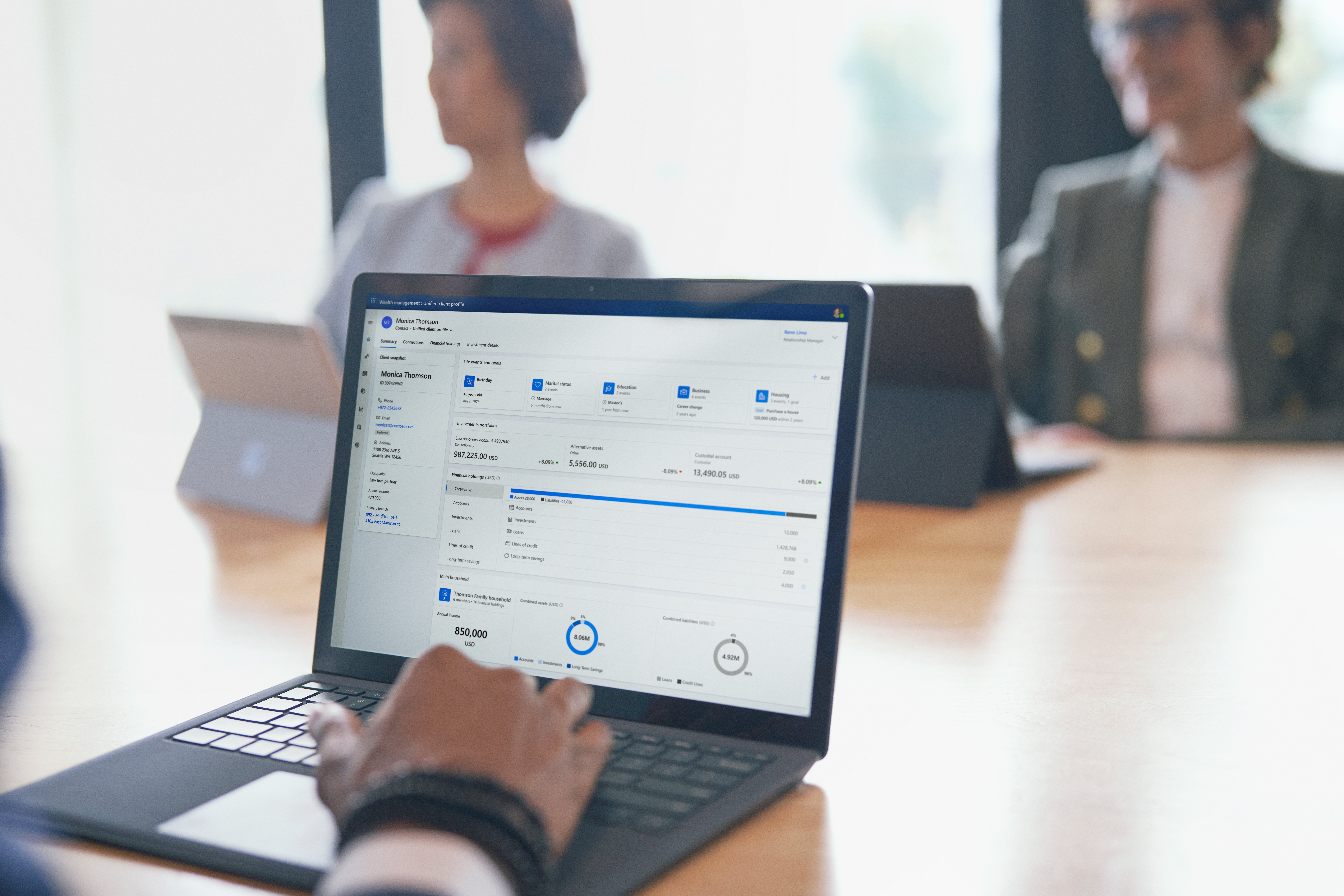 A person using a laptop