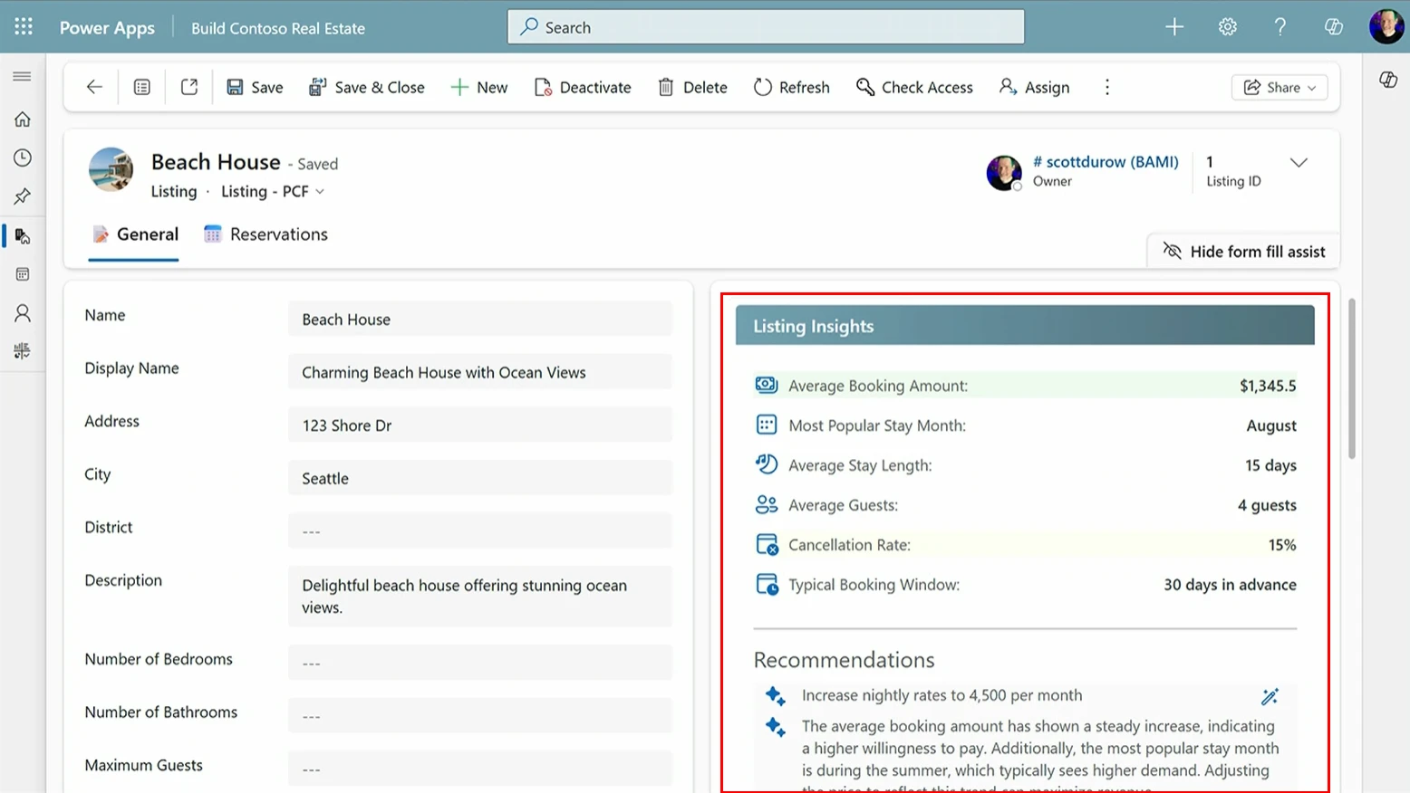 Model-driven form showing a custom PCF using the Agent API to retrieve results from a Copilot Studio agent.