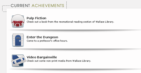 As the players complete quests, they are awarded achievements