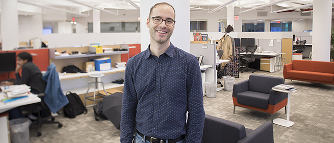 Researchers at Microsoft office in New York City.  Miro Dudik.