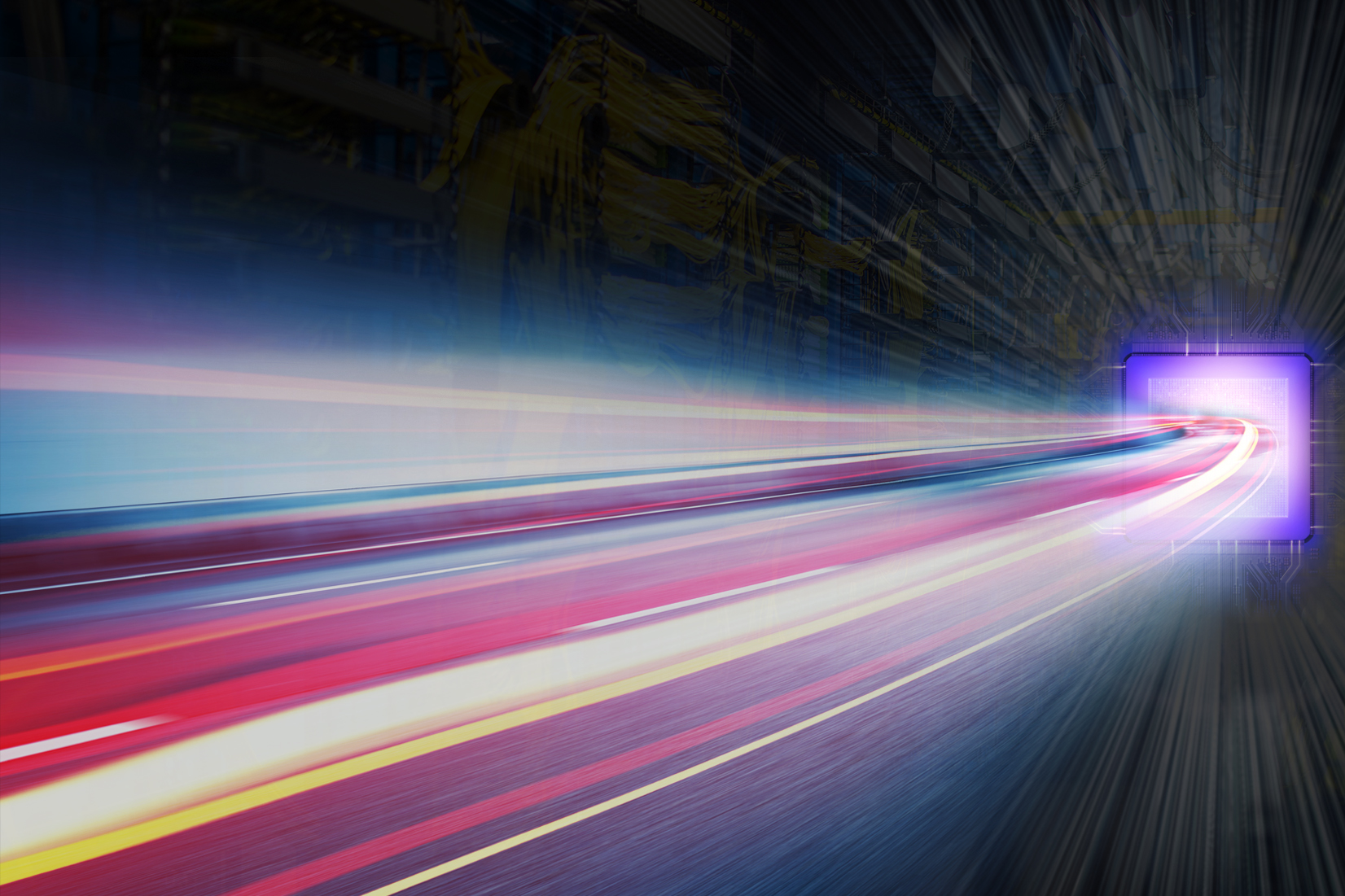 abstract bands of light on a black background