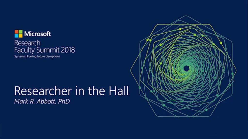 Researcher in the Hall Mark Abbott STILL