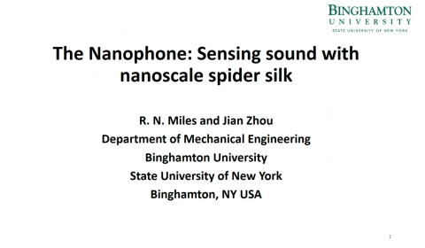 The Nanophone: Sensing Sound with Nanoscale Spider Silk