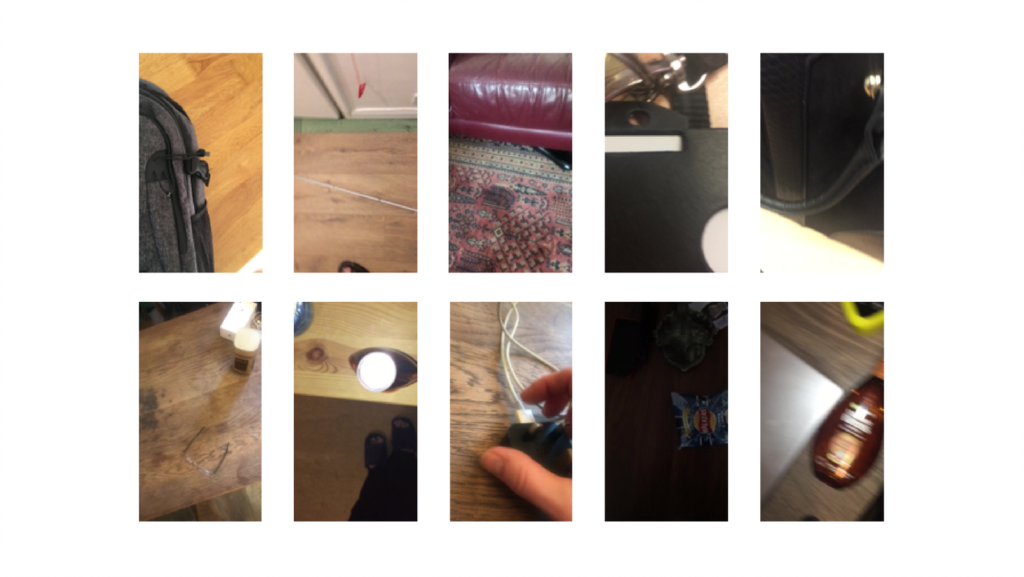 A photo of 10 images taken from a pilot study by people who are blind or low vision. 