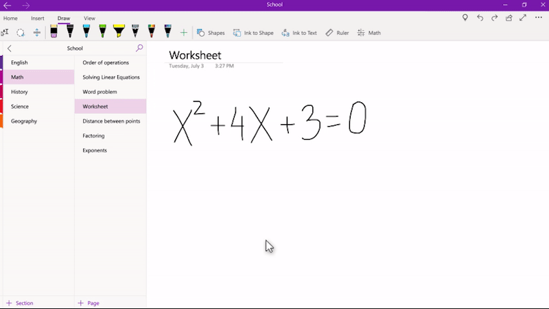 An animate gif showing how math assistant works through step by step instruction