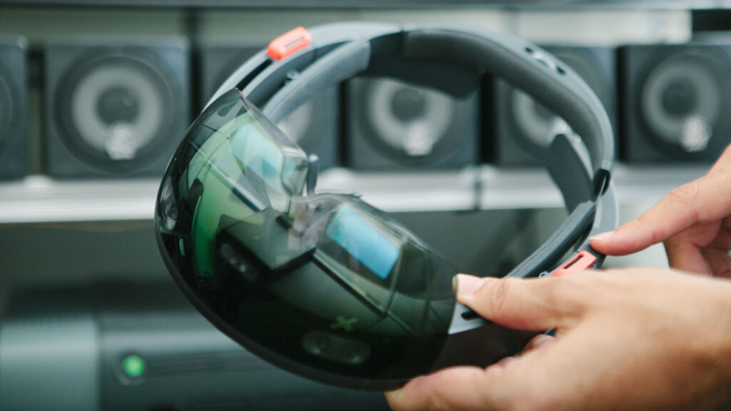 image of hands holding a Hololens device