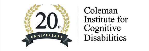 20th Anniversary Coleman Institute for Cognitive Disabilities logo