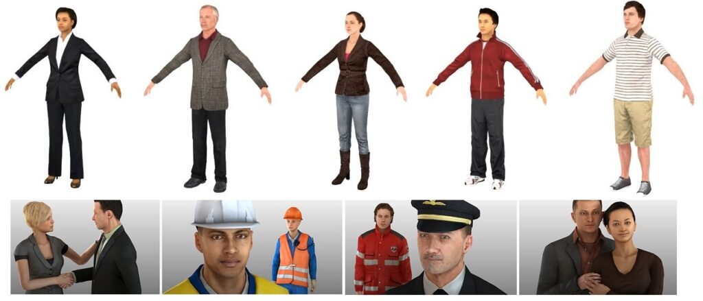 rigged avatars freely available from the Rocketbox library