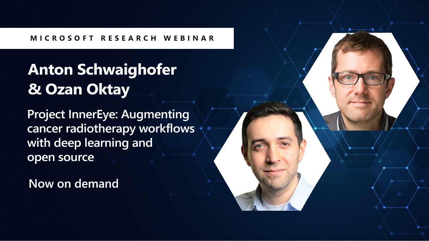 two headshots of ozan and anton next to their webinar title on innereye