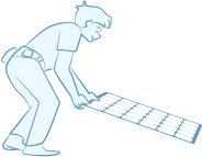 illustration of a person installing a panel