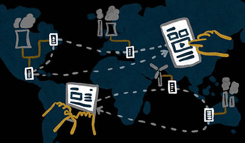 illustration showing steps to green design