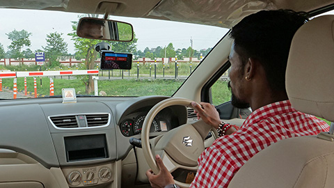 Harnessing AutoMobiles for Safety (HAMS) - man behind the wheel of a car