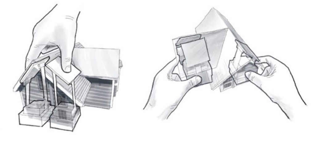 Hapticbots moving a virtual house