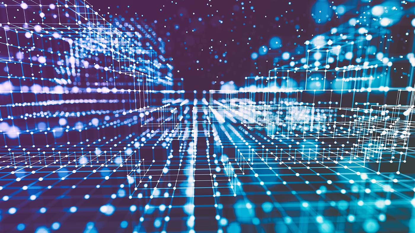 virtual grid with a horizon perspective