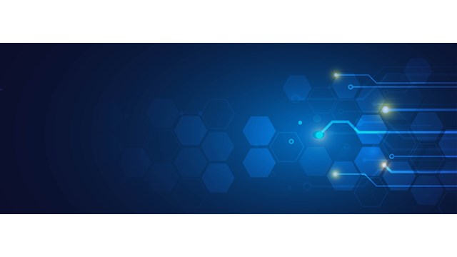 abstract blue hexagon pattern on a dark blue background