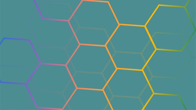 Rainbow hexagonal pattern symbolizing AI4Science research