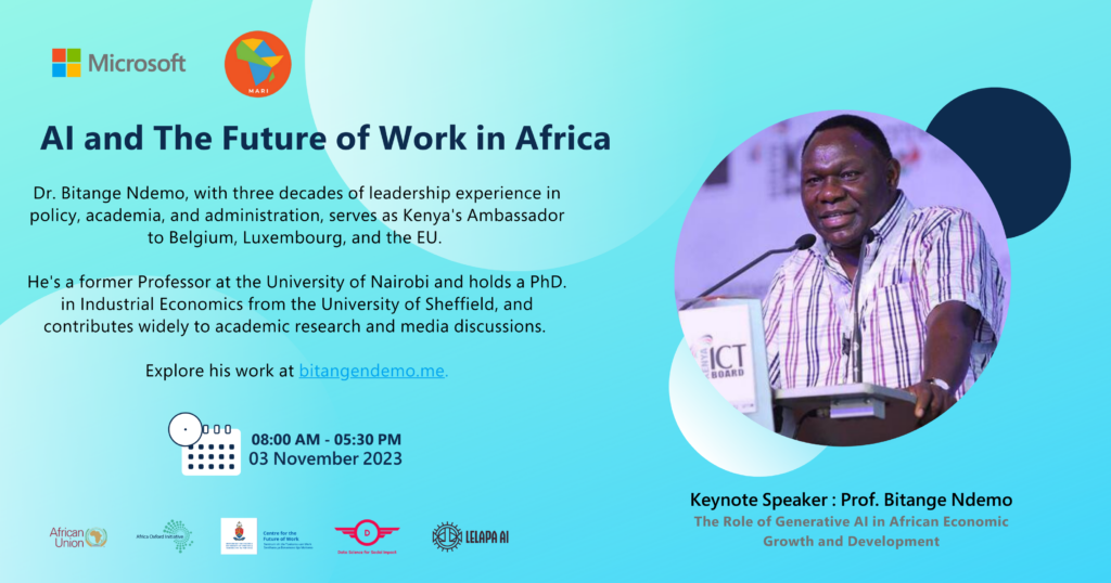 Flyer for Prof Bitange Ndemo's talk