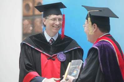 Bill Gates wearing a hat