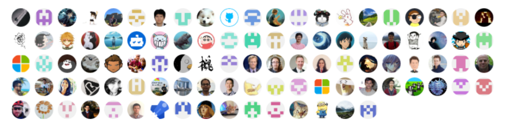 在 GitHub 上,为 NNI 做出代码贡献的用户