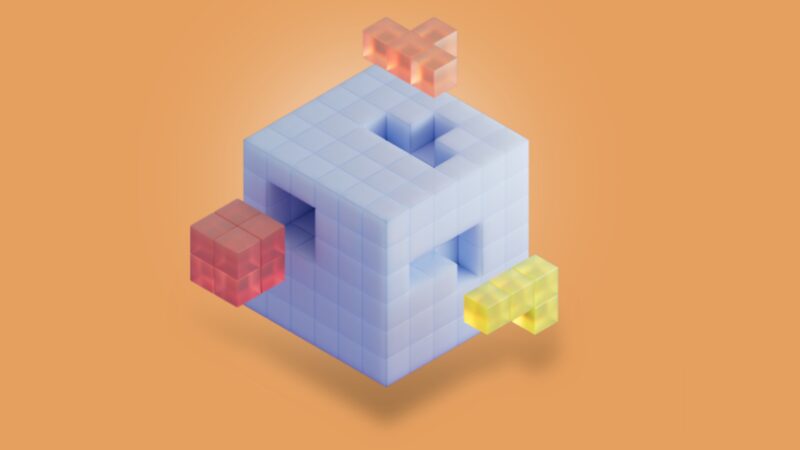 10 AI terms: RAG | abstract cube with tetris-style shapes coming out of the cube