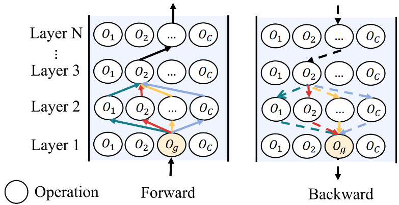 图6:不同架构在权重上的梯度干扰示意