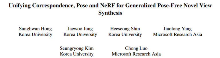 Unifying Correspondence, Pose and NeRF for Generalized Pose-free Novel View Synthesis