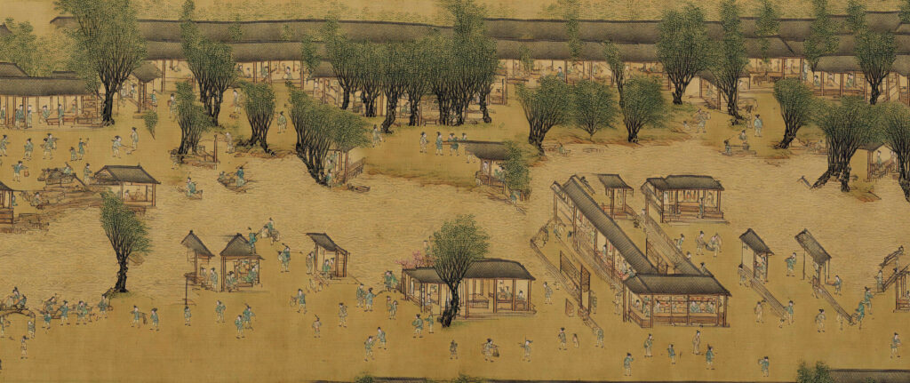 NUWA-Infinity 基于《清明上河图》学习后,重新创作生成画作(分辨率:38912x2048)的一部分